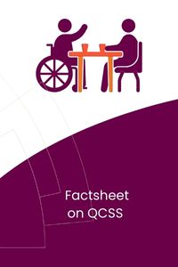 Graphic shows two people seated at a table having a chat over coffee. One is using a wheelchair.